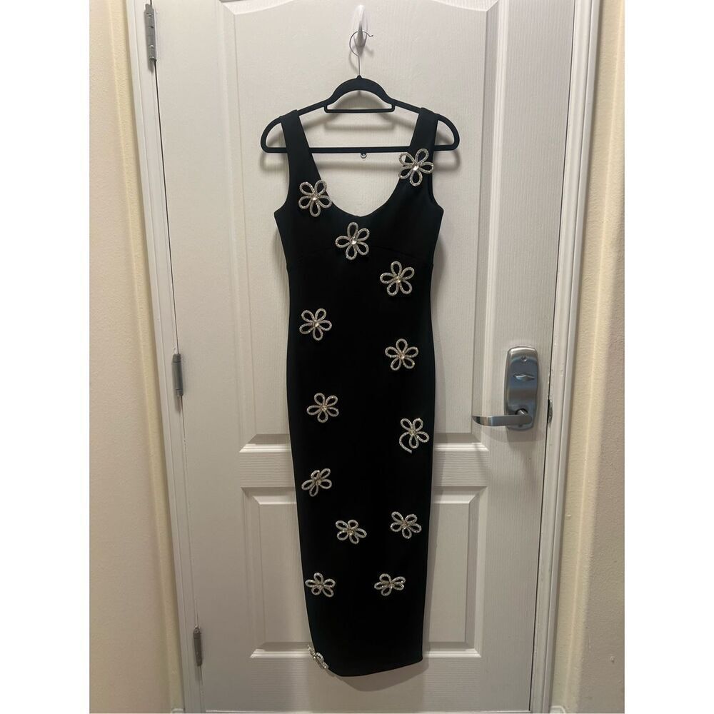 Elliatt Delia Diamante Fitted Bodycon Midi Dress cocktail parties events XXS NWT - Picture 4 of 5